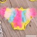 Little Girls Colorful Lace Flower Bikini Hat Set Bathing Suits Toddler Swimwear Outfits Rainbow B01N0WUMC6